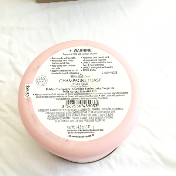 White Barn Champagne Toast Three Wick Candle NWT - Picture 3 of 7